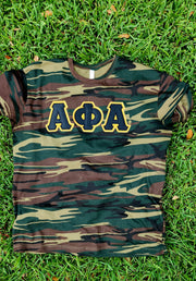 "STDNTUNION" Camo Alpha Phi Alpha Letter T-Shirt