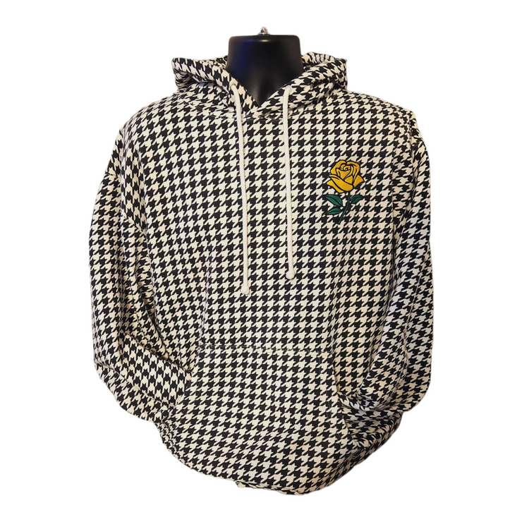 Yellow Rose Houndstooth Hoodie
