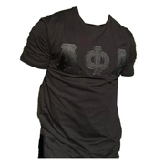 "STDNTUNION" Black on Black Alpha Phi Alpha Letter T-Shirt